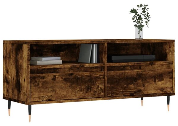 Füstös tölgy színű szerelt fa TV-szekrény 100x34,5x44,5 cm