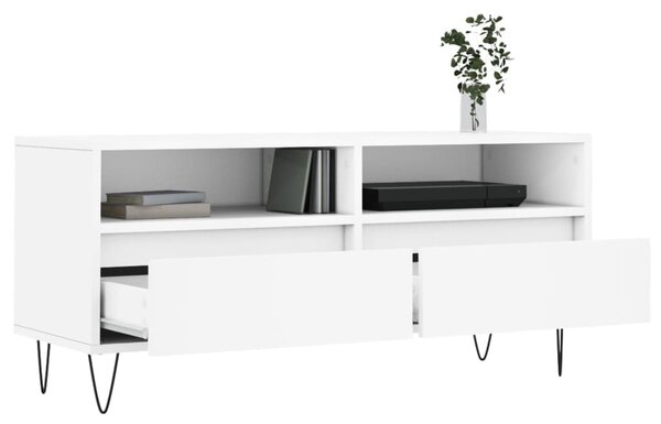 Fehér szerelt fa TV-szekrény 100x34,5x44,5 cm