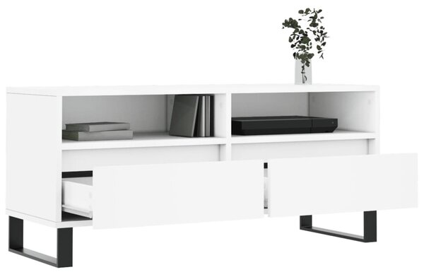 Fehér szerelt fa TV-szekrény 100x34,5x44,5 cm