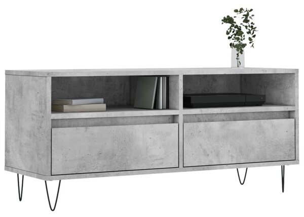 Betonszürke szerelt fa TV-szekrény 100x34,5x44,5 cm