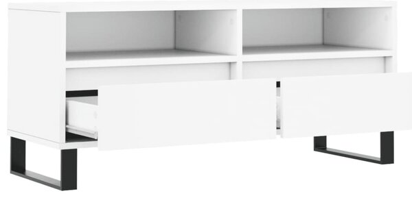 Fehér szerelt fa TV-szekrény 100x34,5x44,5 cm