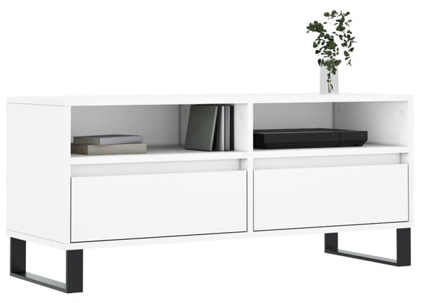 Fehér szerelt fa TV-szekrény 100x34,5x44,5 cm