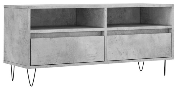 Betonszürke szerelt fa TV-szekrény 100x34,5x44,5 cm