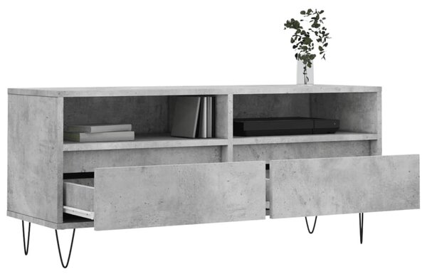Betonszürke szerelt fa TV-szekrény 100x34,5x44,5 cm