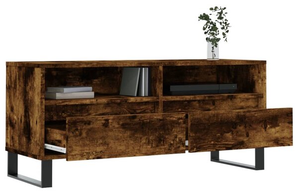 Füstös tölgy színű szerelt fa TV-szekrény 100x34,5x44,5 cm