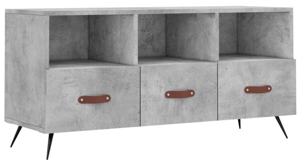 Betonszürke szerelt fa TV-szekrény 102 x 36 x 50 cm