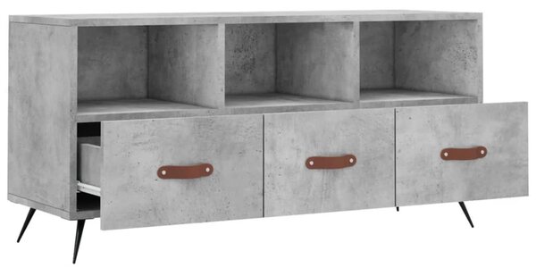 Betonszürke szerelt fa TV-szekrény 102 x 36 x 50 cm
