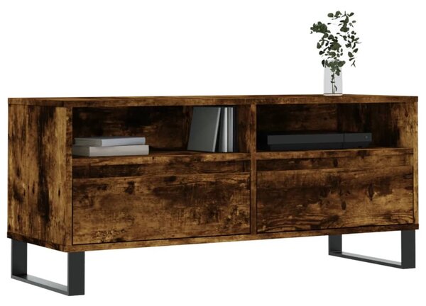 Füstös tölgy színű szerelt fa TV-szekrény 100x34,5x44,5 cm