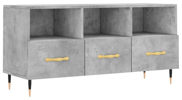 Betonszürke szerelt fa TV-szekrény 102 x 36 x 50 cm