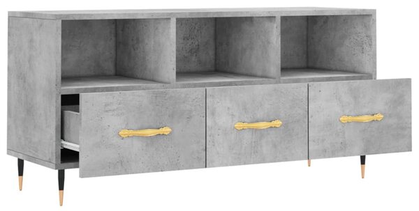 Betonszürke szerelt fa TV-szekrény 102 x 36 x 50 cm