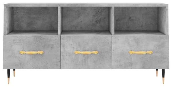 Betonszürke szerelt fa TV-szekrény 102 x 36 x 50 cm