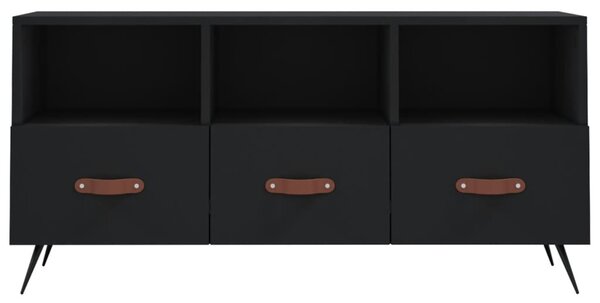 Fekete szerelt fa TV-szekrény 102 x 36 x 50 cm