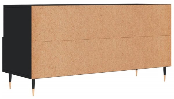 Fekete szerelt fa TV-szekrény 102 x 36 x 50 cm