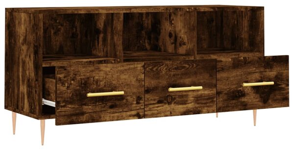 Füstös tölgy színű szerelt fa TV-szekrény 102 x 36 x 50 cm