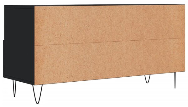 Fekete szerelt fa TV-szekrény 102 x 36 x 50 cm