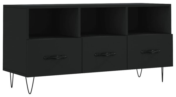Fekete szerelt fa TV-szekrény 102 x 36 x 50 cm