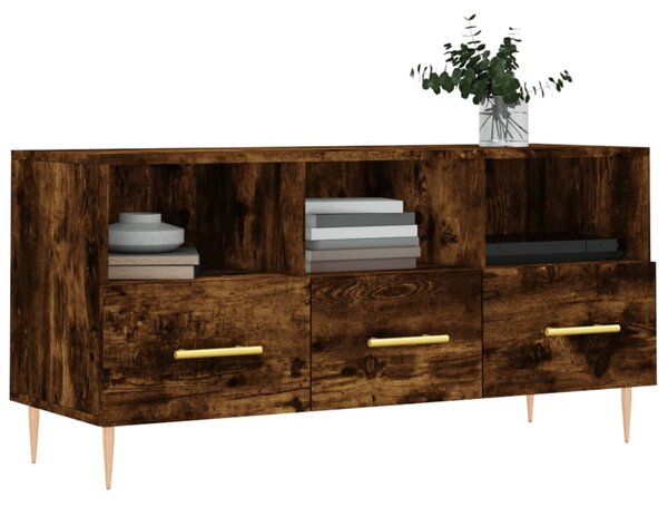 Füstös tölgy színű szerelt fa TV-szekrény 102 x 36 x 50 cm