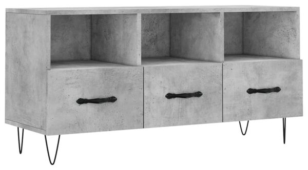 Betonszürke szerelt fa TV-szekrény 102 x 36 x 50 cm