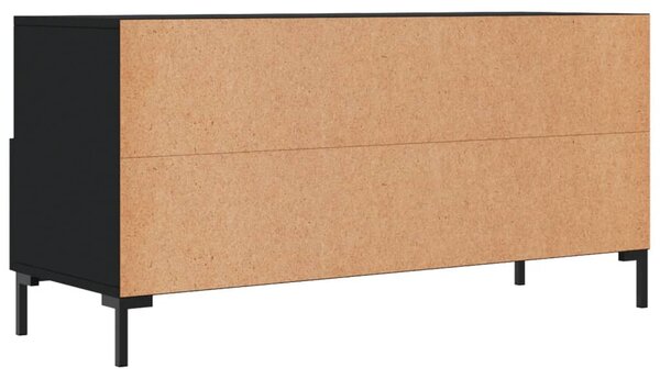 Fekete szerelt fa TV-szekrény 102 x 36 x 50 cm