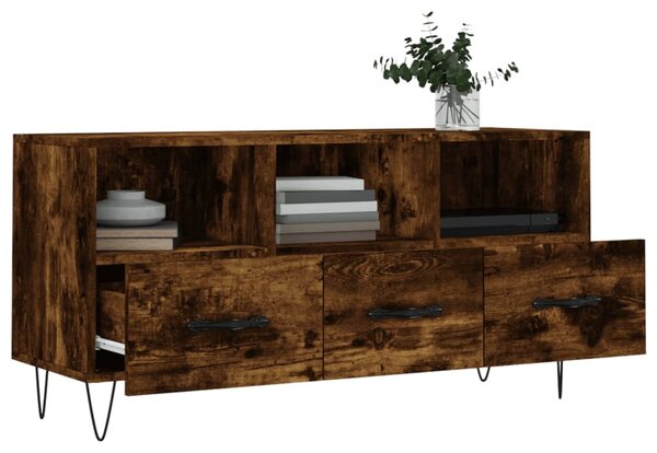 Füstös tölgy színű szerelt fa TV-szekrény 102 x 36 x 50 cm