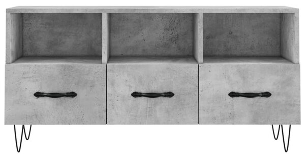 Betonszürke szerelt fa TV-szekrény 102 x 36 x 50 cm