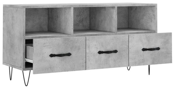 Betonszürke szerelt fa TV-szekrény 102 x 36 x 50 cm