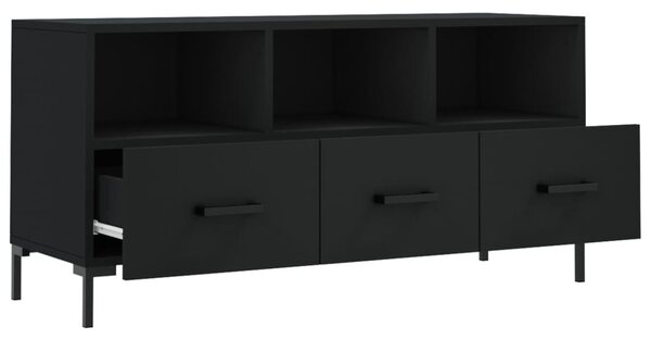 Fekete szerelt fa TV-szekrény 102 x 36 x 50 cm