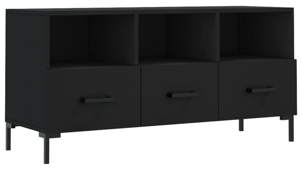 Fekete szerelt fa TV-szekrény 102 x 36 x 50 cm
