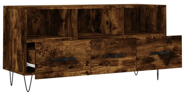 Füstös tölgy színű szerelt fa TV-szekrény 102 x 36 x 50 cm