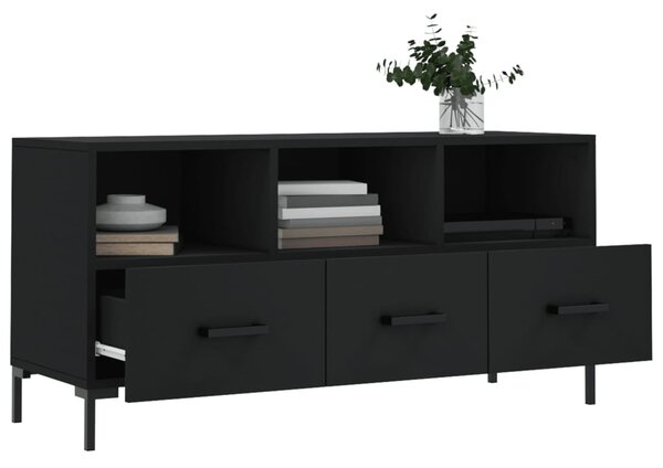 Fekete szerelt fa TV-szekrény 102 x 36 x 50 cm
