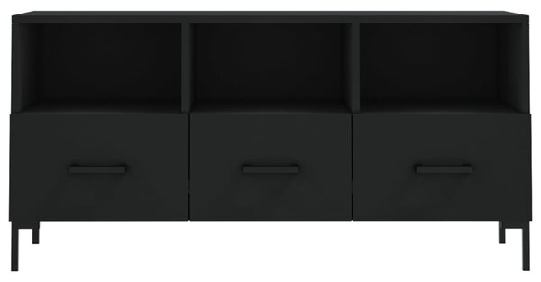 Fekete szerelt fa TV-szekrény 102 x 36 x 50 cm