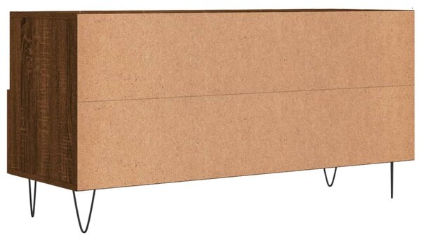 Barna tölgyszínű szerelt fa TV-szekrény 102 x 36 x 50 cm
