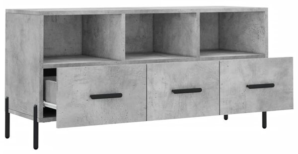 Betonszürke szerelt fa TV-szekrény 102 x 36 x 50 cm