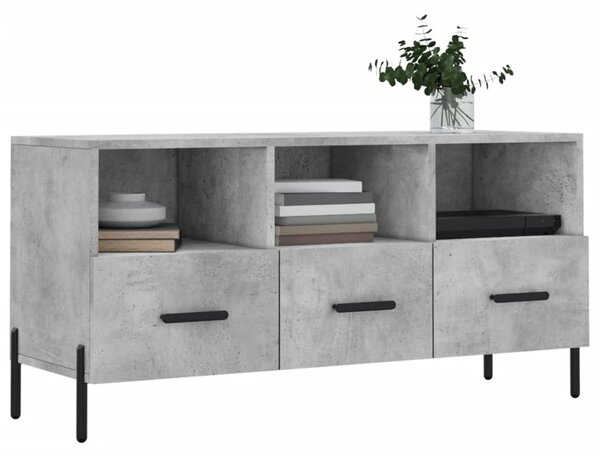 Betonszürke szerelt fa TV-szekrény 102 x 36 x 50 cm