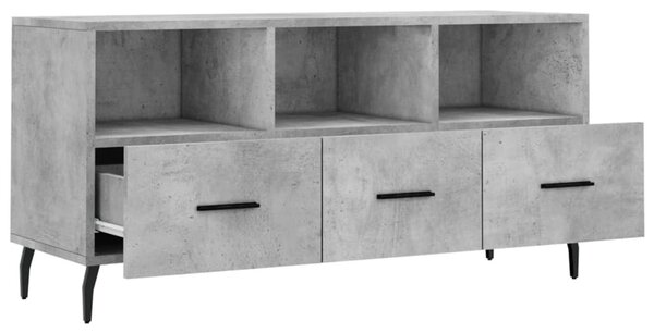 Betonszürke szerelt fa TV-szekrény 102 x 36 x 50 cm