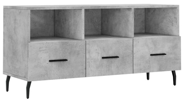 Betonszürke szerelt fa TV-szekrény 102 x 36 x 50 cm