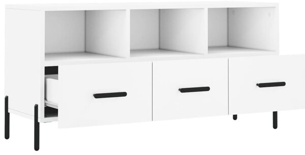 Fehér szerelt fa TV-szekrény 102 x 36 x 50 cm
