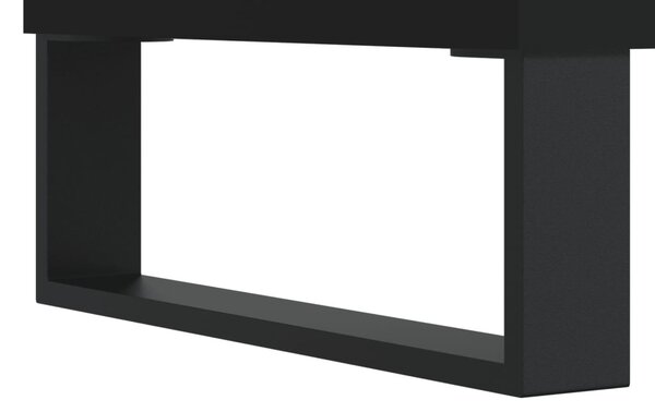 Fekete szerelt fa dohányzóasztal 90 x 49 x 45 cm
