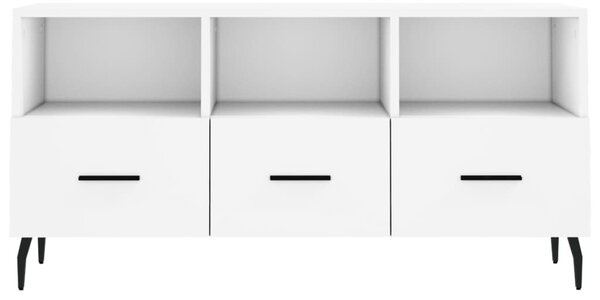 Fehér szerelt fa TV-szekrény 102 x 36 x 50 cm