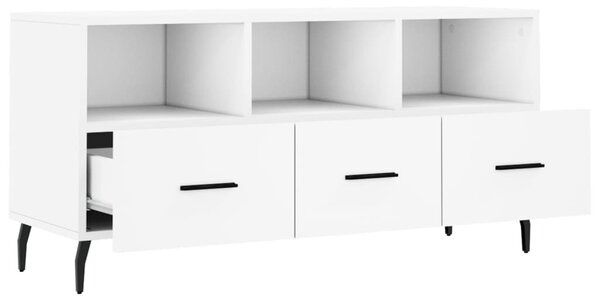Fehér szerelt fa TV-szekrény 102 x 36 x 50 cm