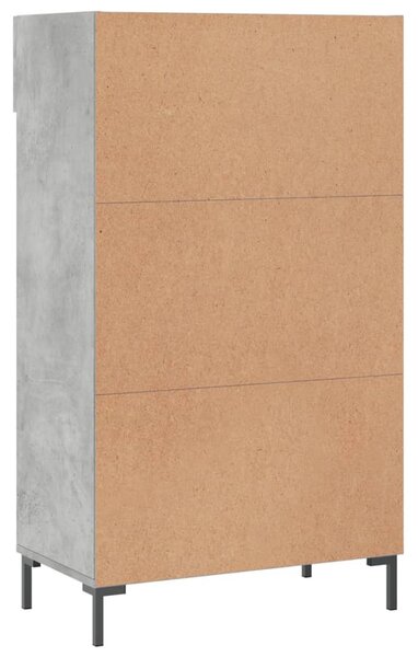 Betonszürke szerelt fa cipőszekrény 60x35x105 cm