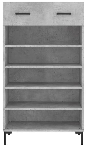 Betonszürke szerelt fa cipőszekrény 60x35x105 cm