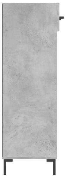 Betonszürke szerelt fa cipőszekrény 60x35x105 cm