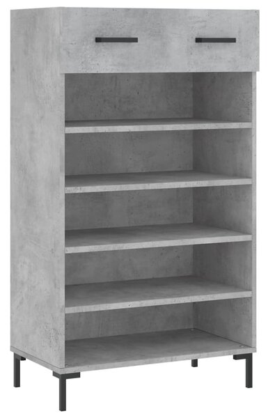 Betonszürke szerelt fa cipőszekrény 60x35x105 cm