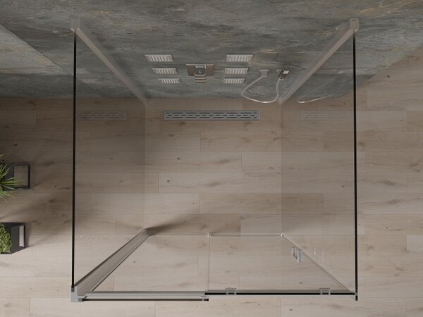 Mexen Omega 3 falas zuhanykabin 100x100 cm, 8mm átlátszó üveg - króm profil, 825-100-100-01-00-3S