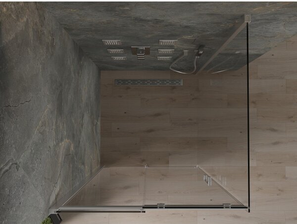 Mexen Omega zuhanykabin 100x100cm, 8mm üveg, króm profil-átlátszó üveg, 825-100-100-01-00