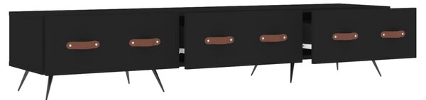 Fekete szerelt fa TV-szekrény 150 x 36 x 50 cm