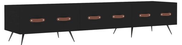 Fekete szerelt fa TV-szekrény 150 x 36 x 50 cm