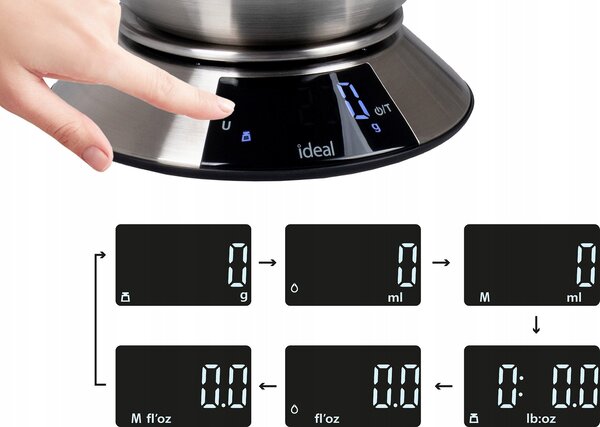 Konyhai mérleg Eldom IDEAL IK3701 ezüst/szürke 5 kg