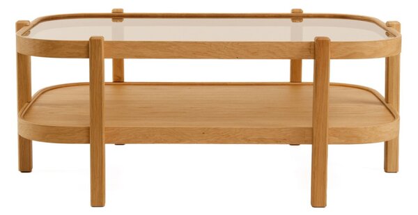 Togg üveg dohányzóasztal, tölgy, 110 cm